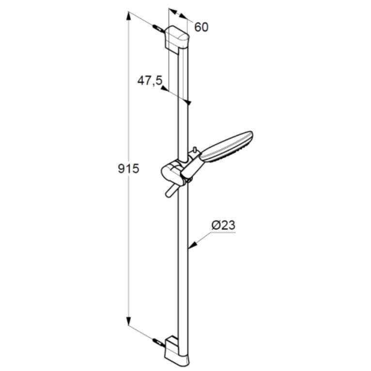 Kludi Freshline Set dus cu bara 90 cm, 3 jeturi