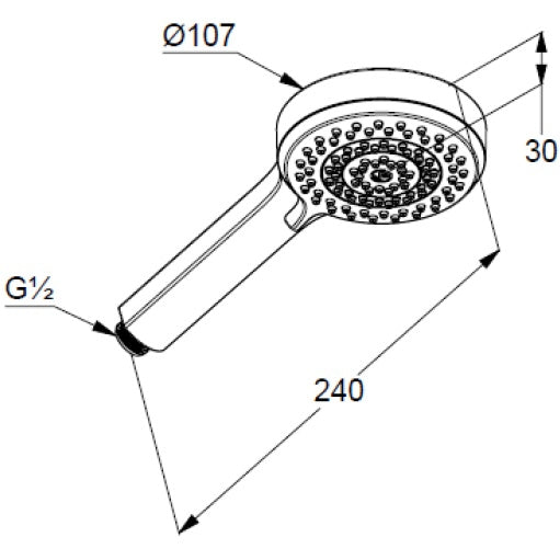 Para dus Kludi Dive cu 3 functii, Ø10 cm