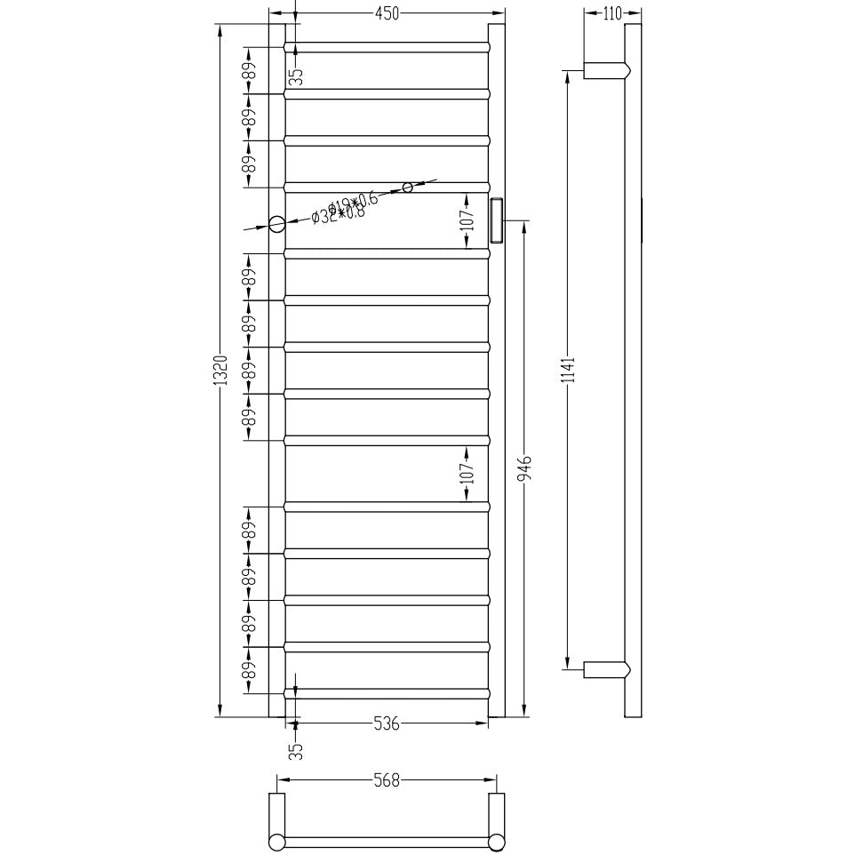 Bemeta Calorifer (radiator) portprosop electric 450xH1320 mm, negru