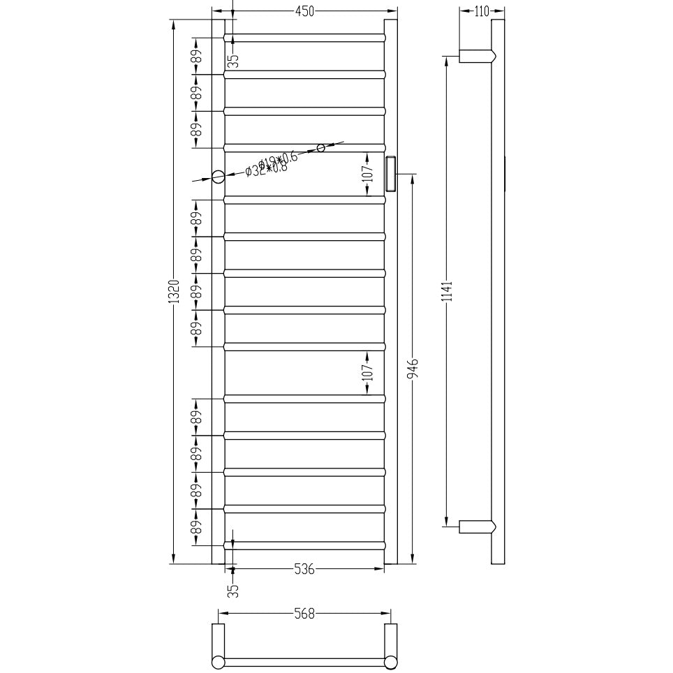 Bemeta Calorifer (radiator) portprosop electric 450xH1320 mm, crom