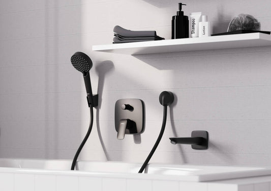 Hansgrohe Logis Baterie cada dus monocomanda incastrata, negru mat