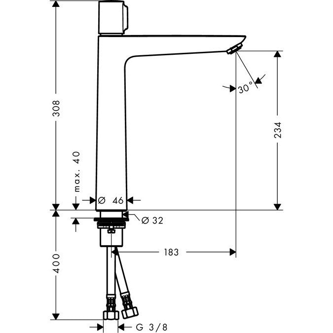 Baterie lavoar pe blat Hansgrohe Talis Select E 240, fara ventil
