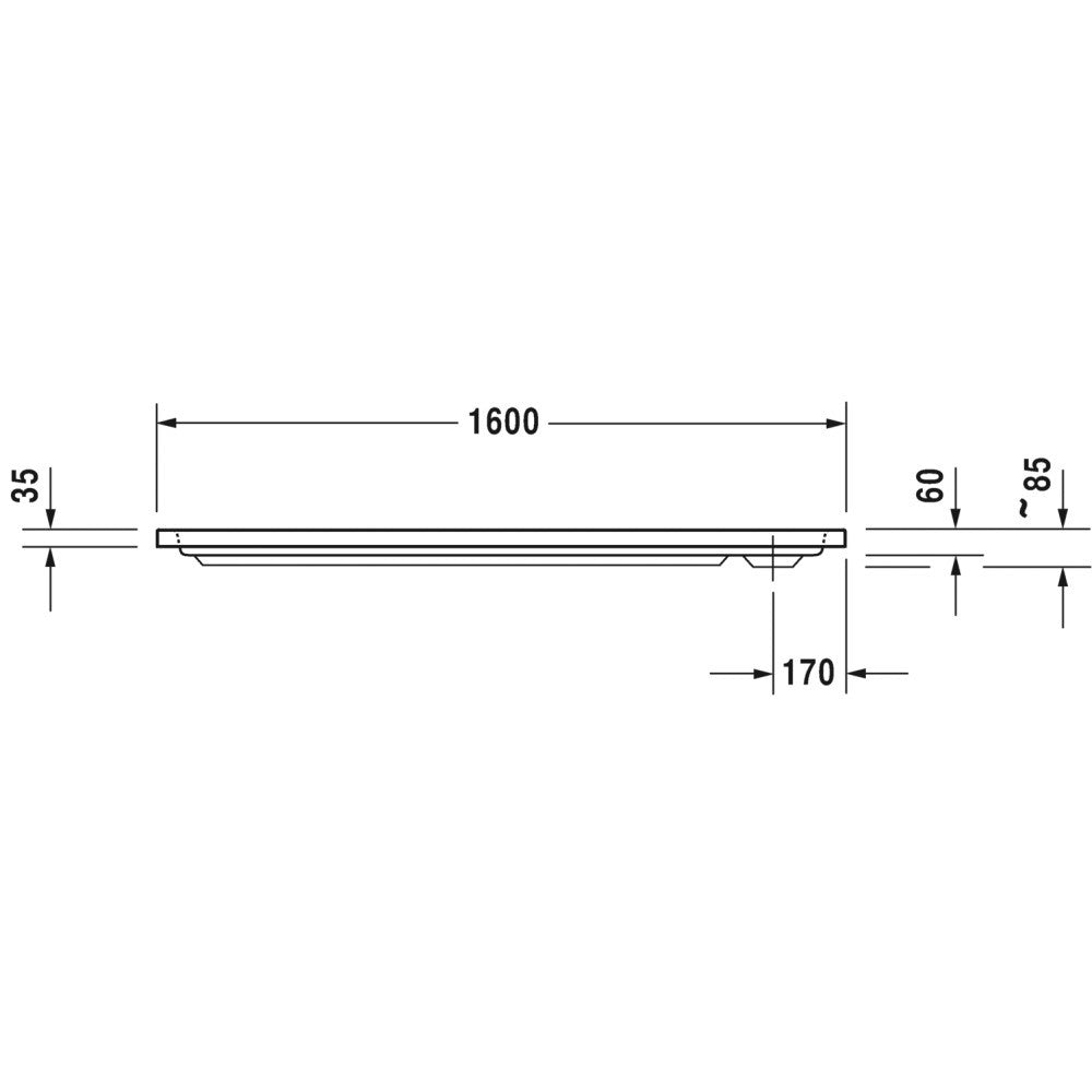 Cadita dus dreptunghiulara Duravit D-Code 160x70 cm
