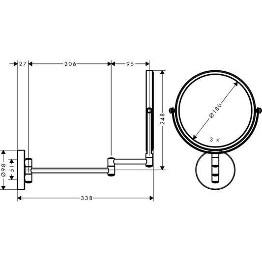 Hansgrohe Logis Universal Oglinda cosmetica Ø18 cm