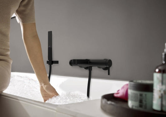 Hansgrohe Finoris Baterie cada dus monocomanda, negru mat