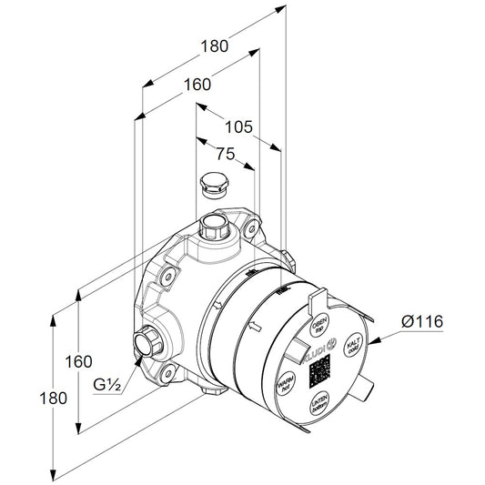 Kludi Slim Boxx Corp incastrat DN 20