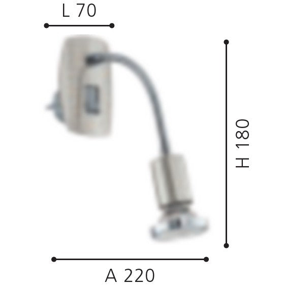 Eglo Mini 4 Aplica cu spot 1x3W, H18 cm, crom mat