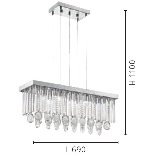 Eglo Calaonda Lustra dreptunghiulara 7x33W, transparent