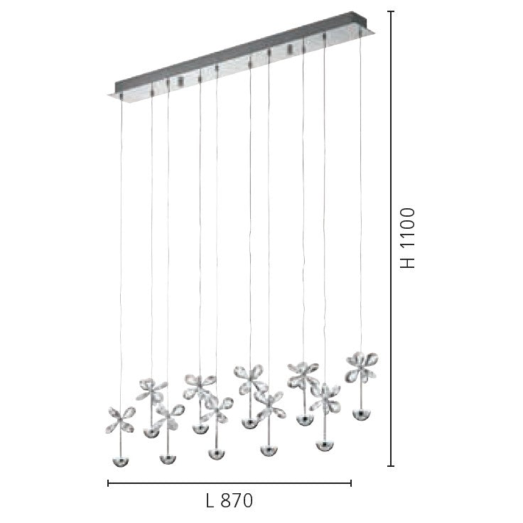 Eglo Pianopoli Lustra 10x2.5W, transparent