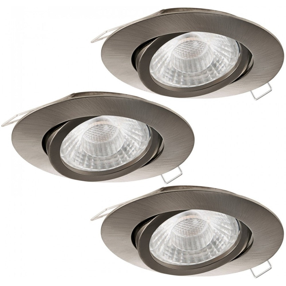 Eglo Tedo 1 Set 3 spoturi incastrate rotunde 3x5W, nichel mat