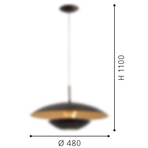 Eglo Nuvano Pendul 1x60W, maro inchis