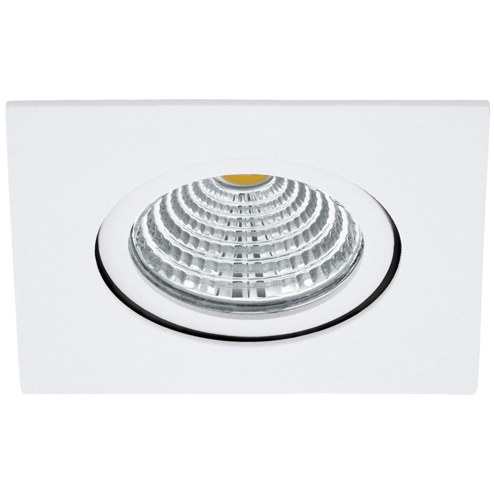 Eglo Saliceto Spot incastrat patrat 1x6W, orientabil, lumina calda, alb