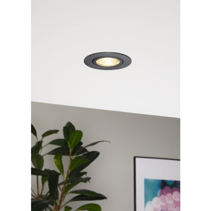 Eglo Saliceto Spot incastrat rotund 1x6W, orientabil, negru