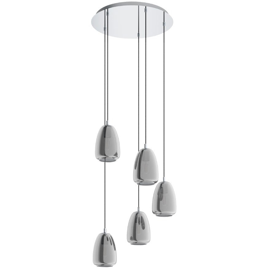 Eglo Alobrase Lustra 5x40W, negru/transparent