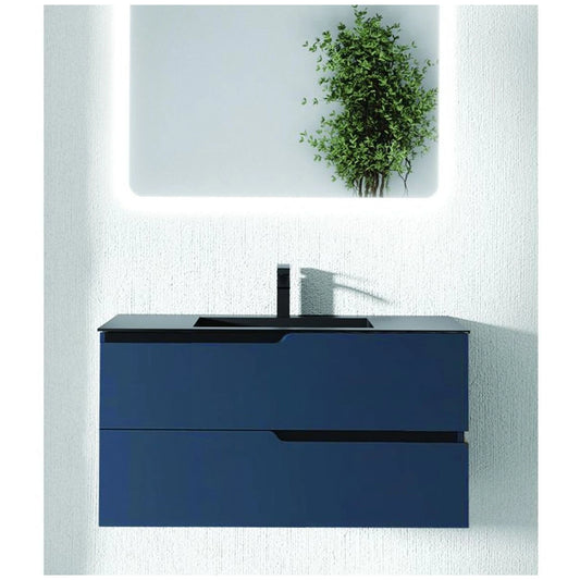 Fluminia Bari Masca lavoar baie suspendata cu 2 sertare 60x46xH51 cm, albastru (bleumarin) - ambient