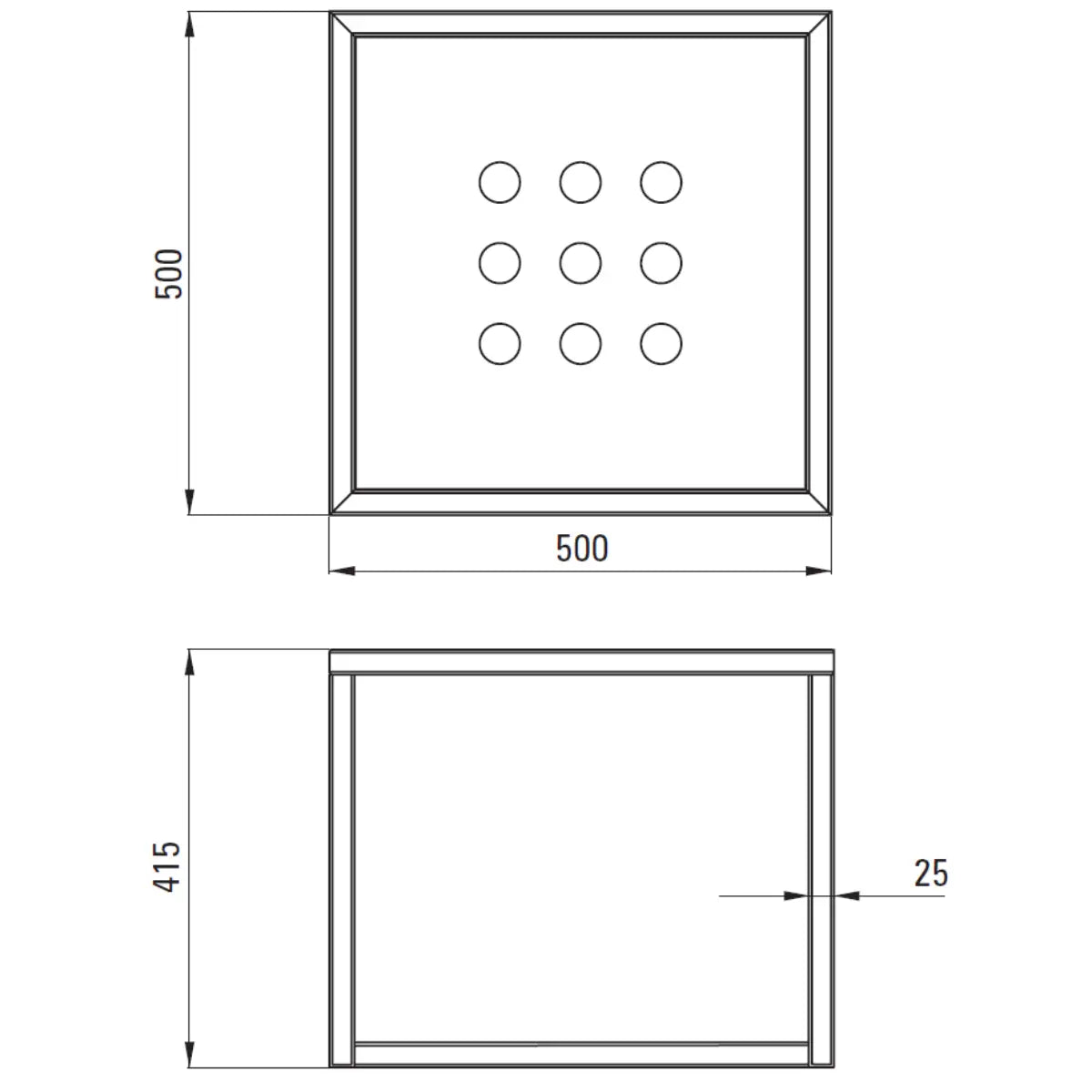 Deante Masca lavoar baie suspendata din otel 50x50xH41 cm, negru mat