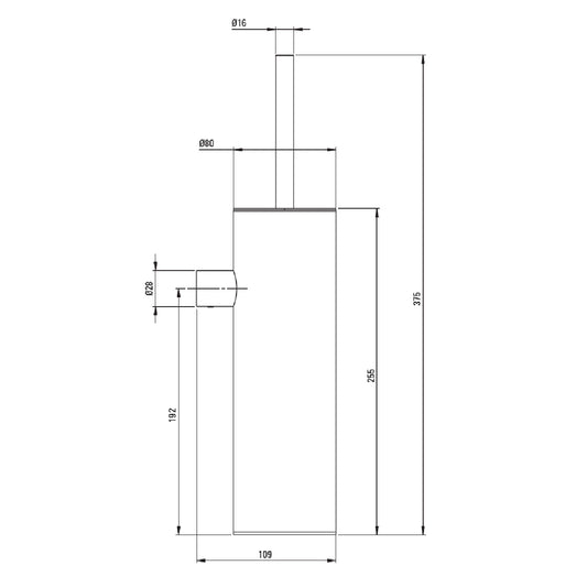 Deante Round Perie WC corp metalic, montaj pe perete, crom