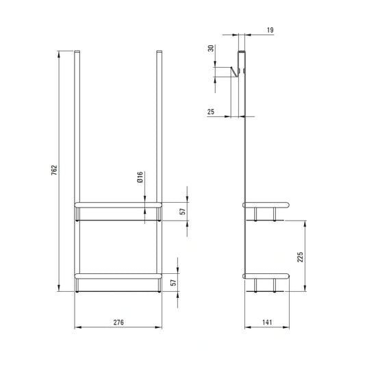 Deante Silia Polita de dus dubla pentru cabina de dus, H76 cm, crom