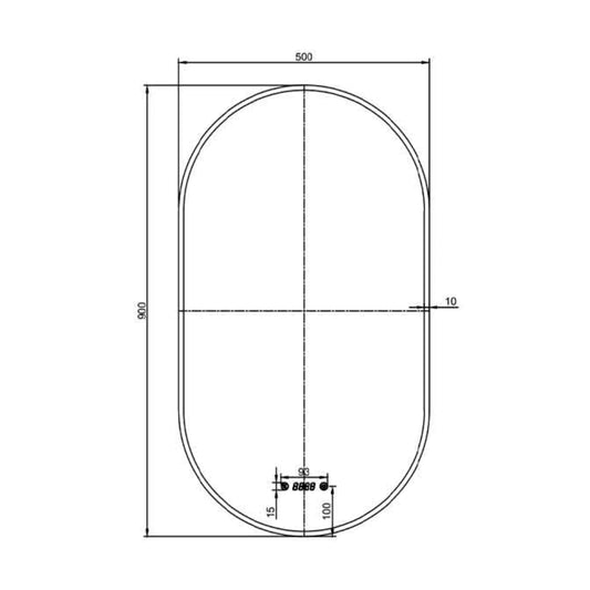 Fluminia Canaria Oglinda cu iluminare LED, dezaburire si ceas 50xH90 cm, rama alba
