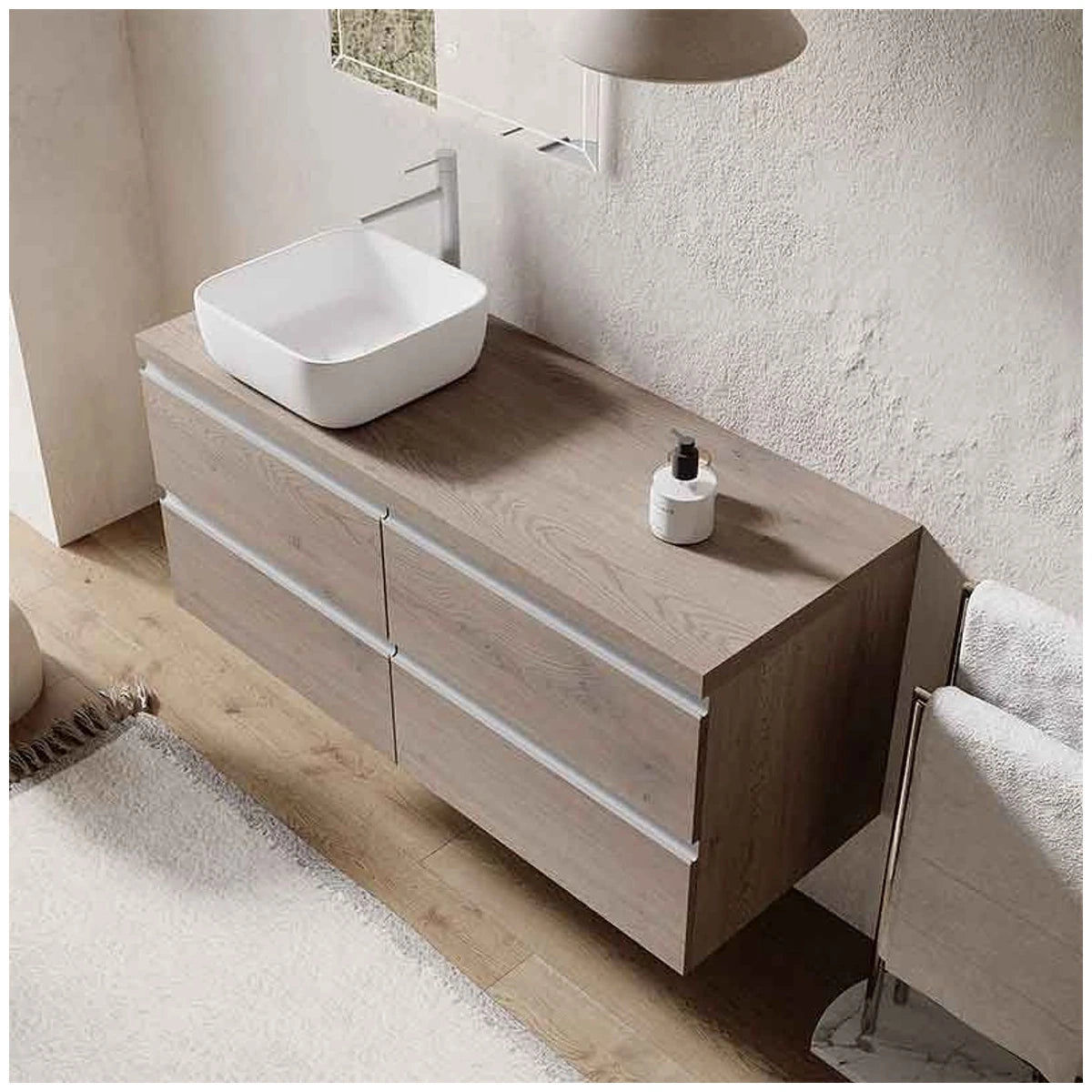 Fluminia Noce americano Blat baie pentru mobilier 100x46xH4 cm - ambient