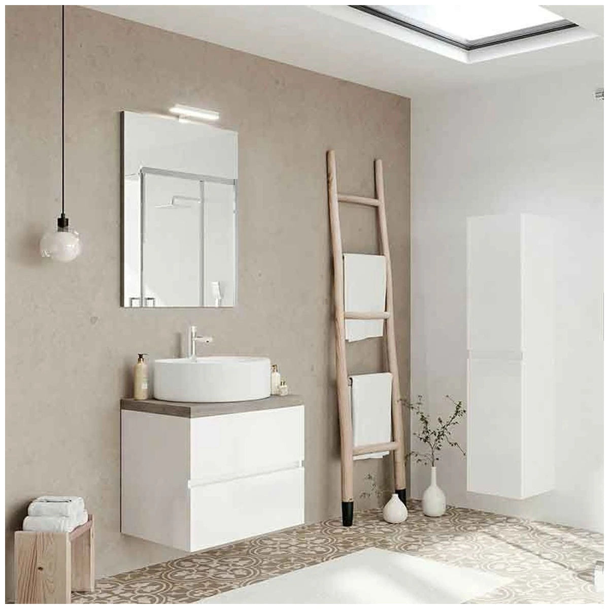 Fluminia Noce americano Blat baie pentru mobilier 60x46xH3.8 cm - ambient