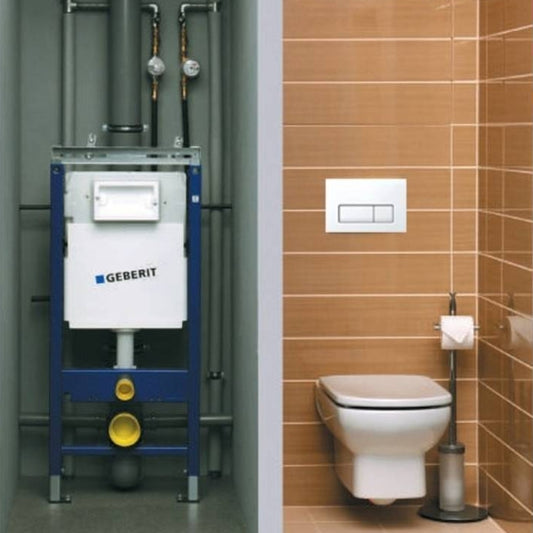 Geberit Duofix Delta 51 UP100 Set rezervor WC incastrat cu cadru si clapeta de actionare, crom lucios