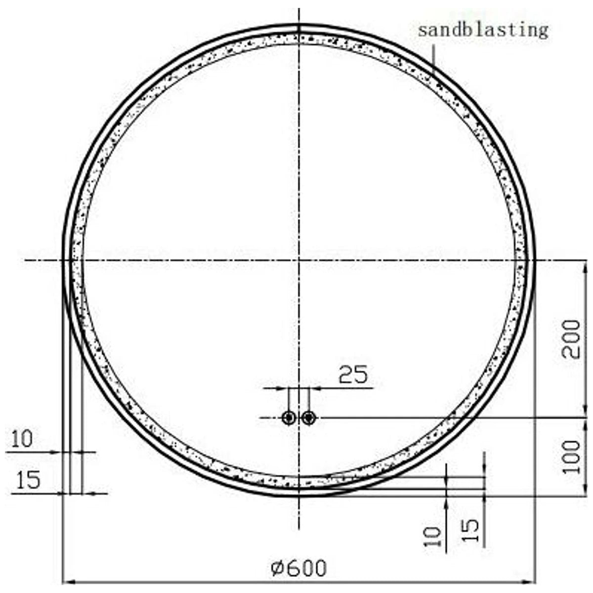Fluminia Black-Boy Oglinda LED Ø60 cm, rama neagra