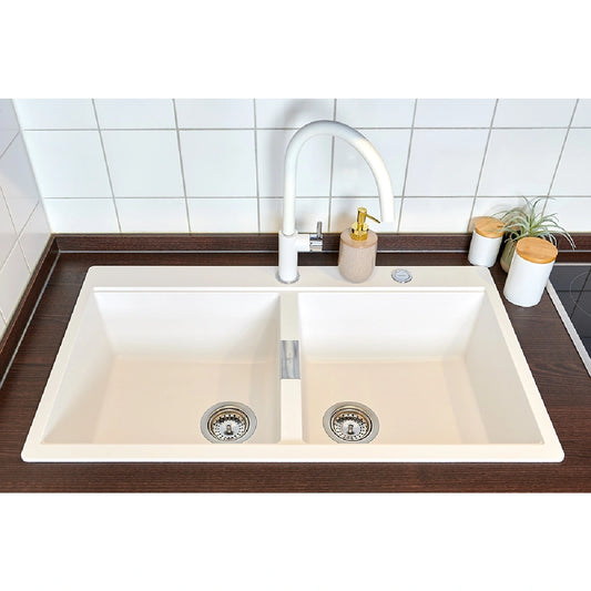 Schock Horizont N-200 Chiuveta bucatarie granit Cristadur 86x50 cm, alb (polaris)