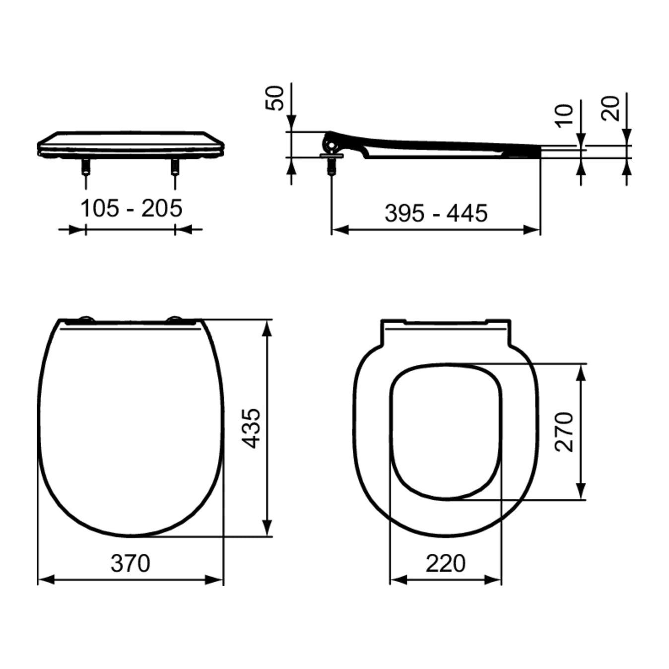Ideal Standard Connect Thin Capac WC cu soft-close, balamale inox