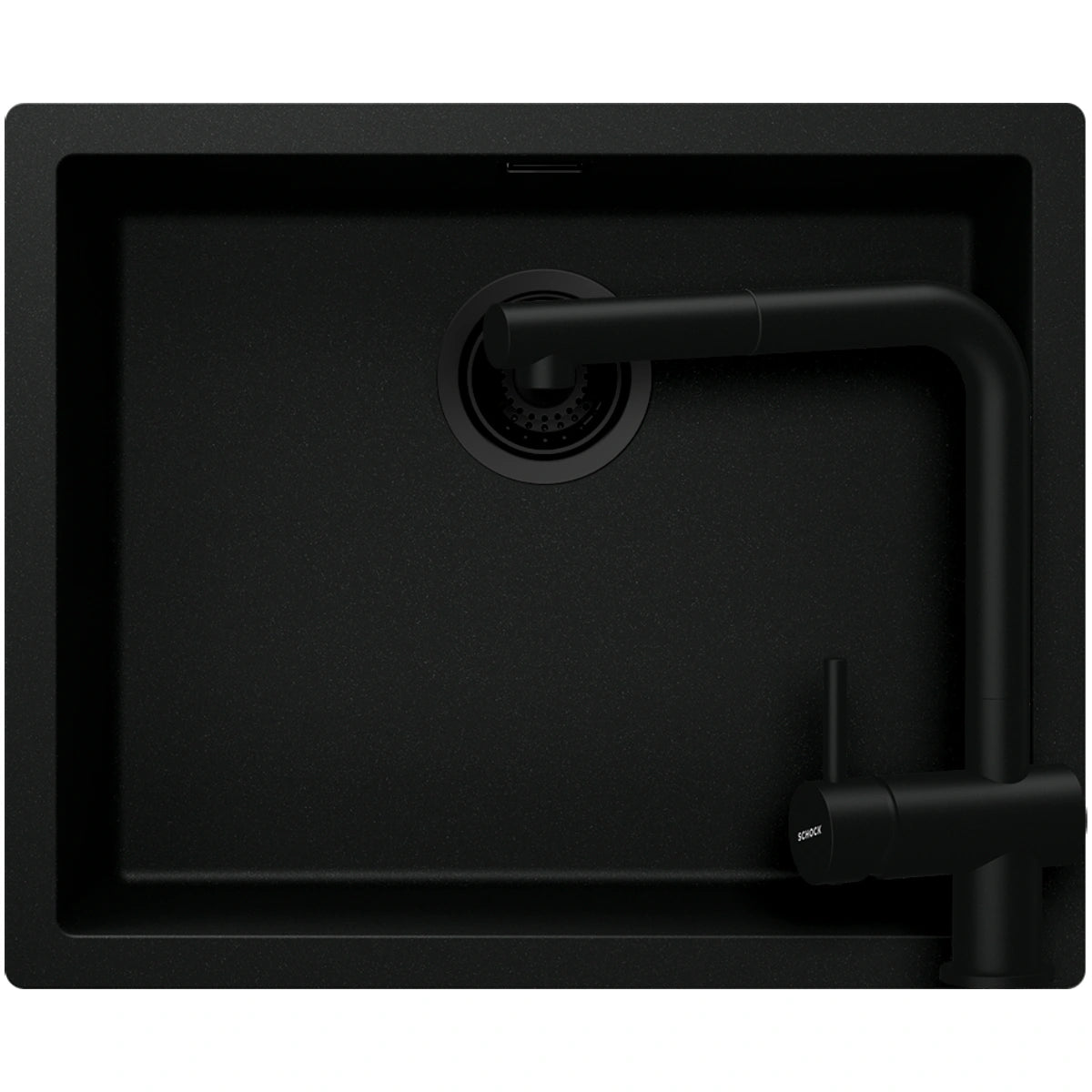 Schock Kaia N-100L Set chiuveta bucatarie granit Cristadur 55x45 cm si baterie Epos Puro, negru (puro)