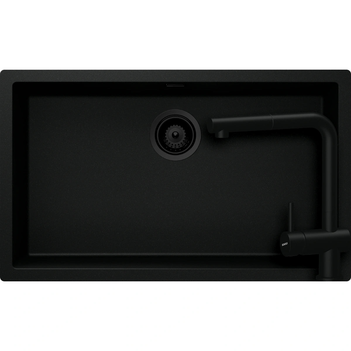 Schock Kaia N-100XL Set chiuveta bucatarie granit Cristadur 75x45 cm si baterie Epos Puro, negru (puro)