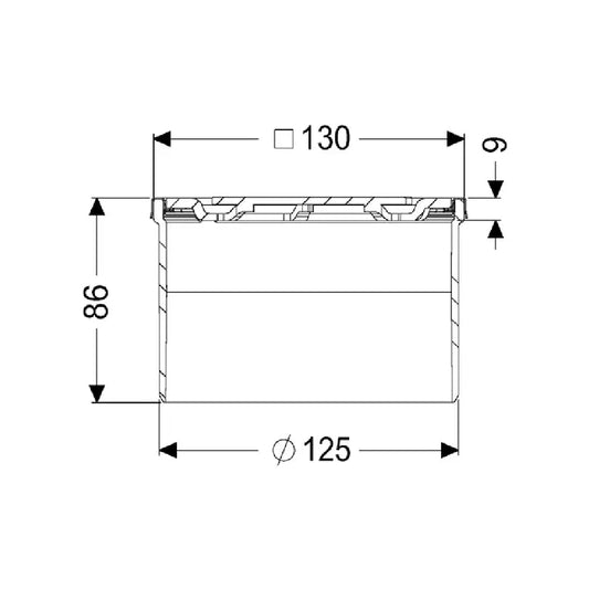 Piesa superioara cu capac din inox Kessel Oval System 125 12 cm, fara cheie