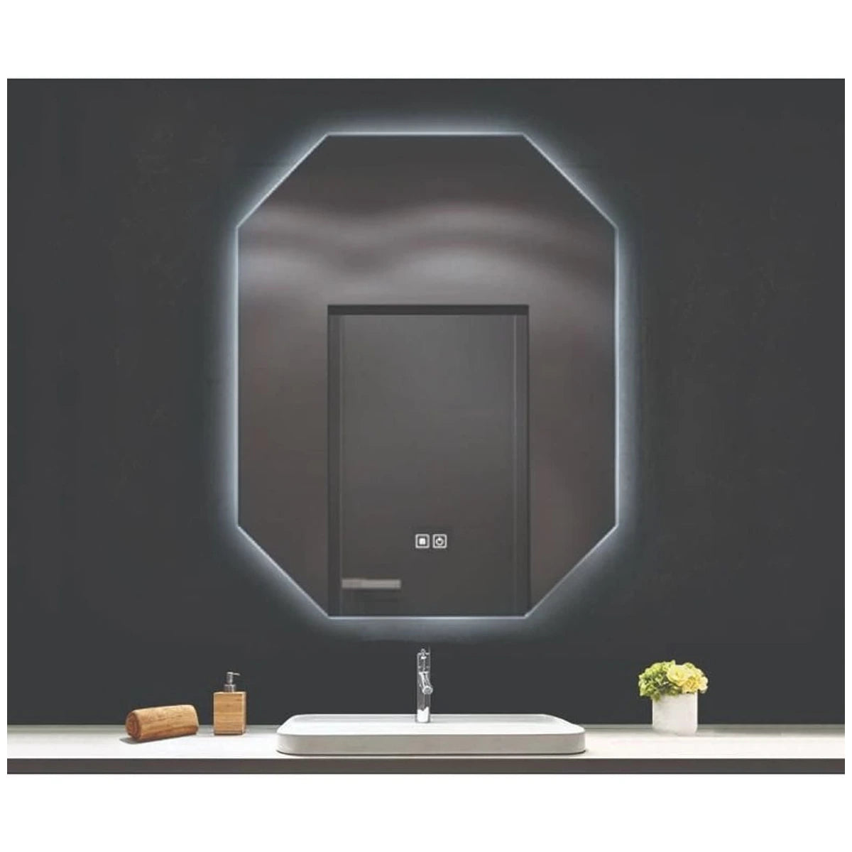 Fluminia Turner Oglinda cu iluminare LED si dezaburire 60xH90 cm, iluminare ambientala
