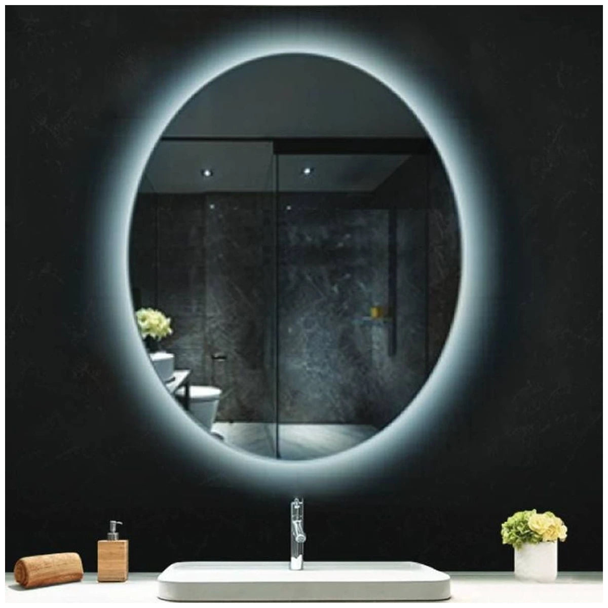 Fluminia Picasso Oglinda cu iluminare LED si dezaburire 70xH90 cm, iluminare ambientala