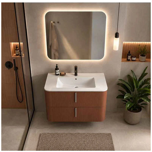 Lavoar baie incastrat Fluminia Pisa 100x46 cm, alb mat - ambient