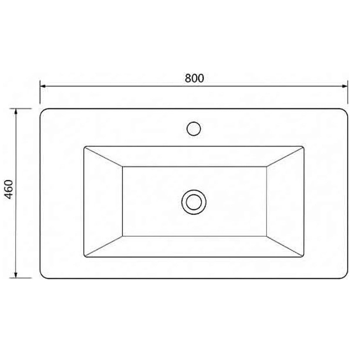 Lavoar baie incastrat Fluminia Pisa 80x46 cm, alb mat