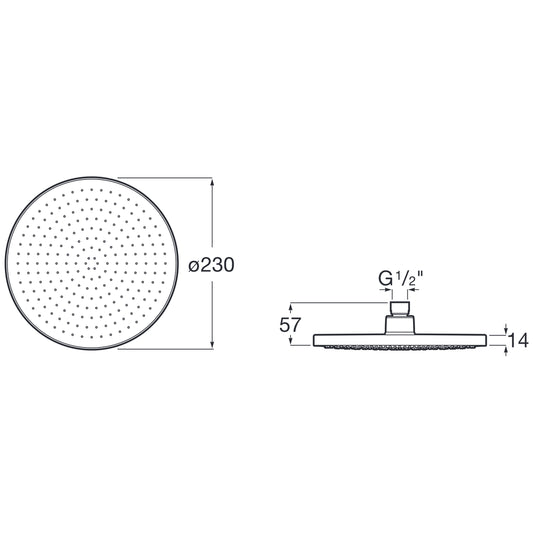 Roca Rainsense A5B1803 - desen tehnic