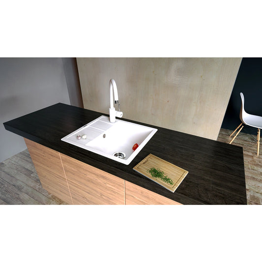 Schock Ronda D-100 Chiuveta bucatarie granit Cristalite 58x50 cm, alb (alpina)