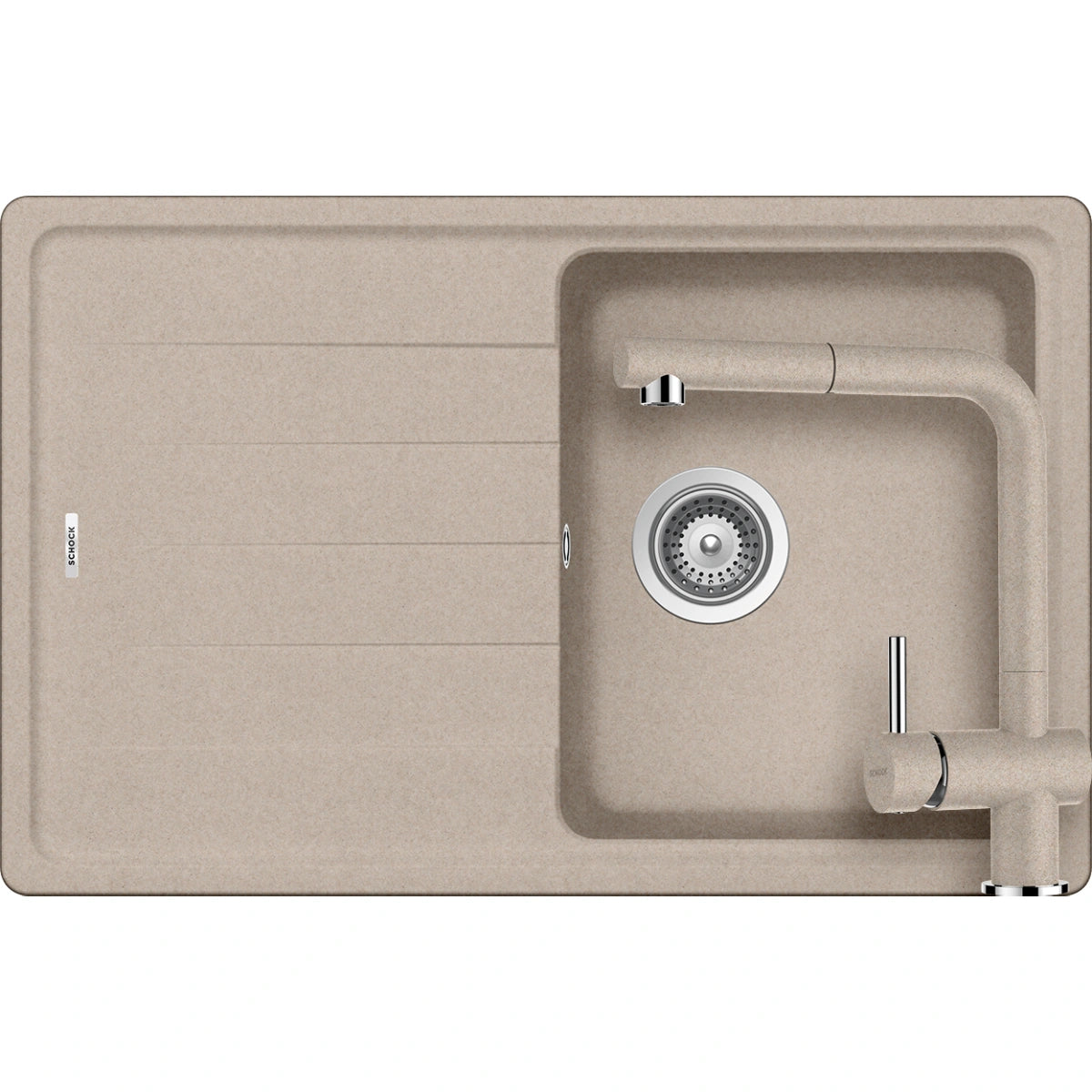 Schock Element D-100S Set chiuveta bucatarie granit Cristalite 78x50 cm si baterie Epos Sabbia, nisip (sabbia)