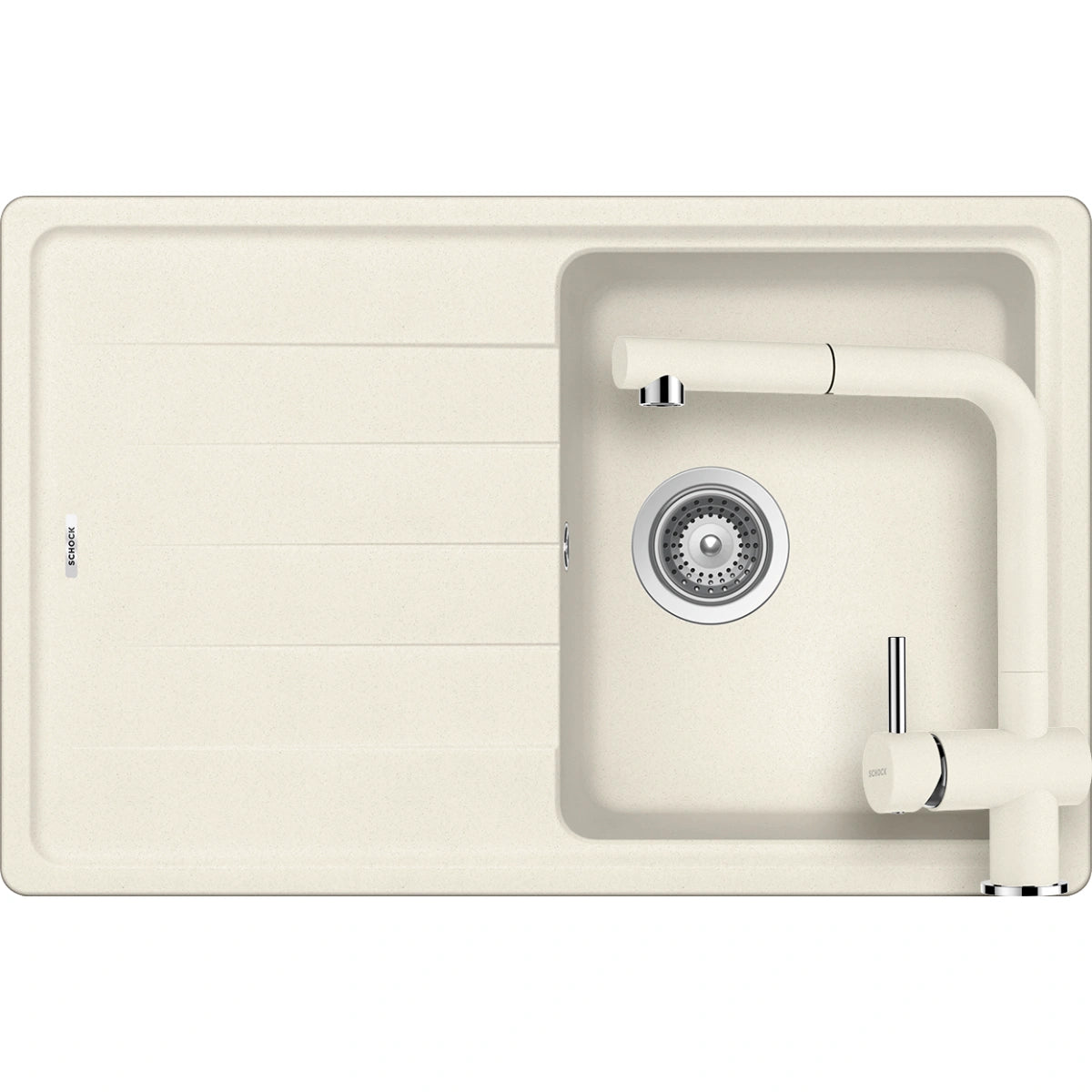 Schock Element D-100S Set chiuveta bucatarie granit Cristalite 78x50 cm si baterie Epos Vanilla, bej (vanilla)