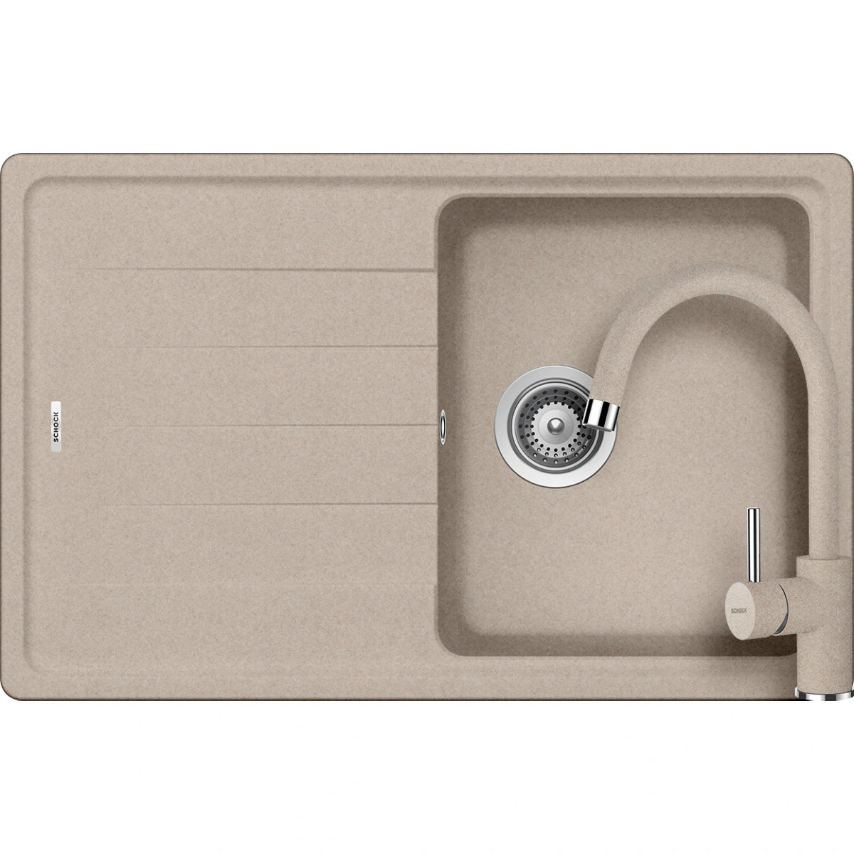 Schock Element D-100S Set chiuveta bucatarie granit Cristalite 78x50 cm si baterie Plutos Sabbia, nisip (sabbia)