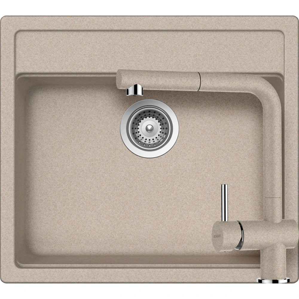 Schock Nemo N-100 Set chiuveta bucatarie granit Cristalite 57x51 cm si baterie Epos Sabbia, nisip (sabbia)