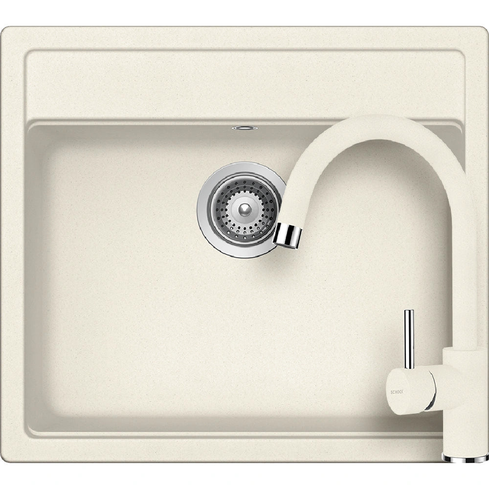 Schock Nemo N-100S Set chiuveta bucatarie granit Cristalite 49x51 cm si baterie Plutos Vanilla, bej (vanilla)