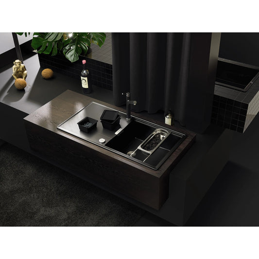 Schock Tia D-100L Chiuveta bucatarie granit Cristadur 100x50 cm, negru (puro)