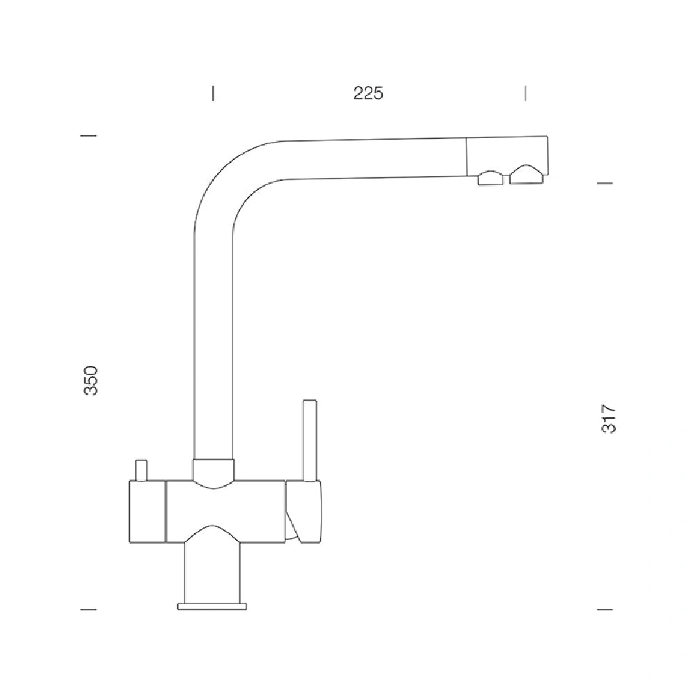 Schock Vitus Baterie bucatarie cu optiune de filtrare cu dus extractibil, inox (inox periat)