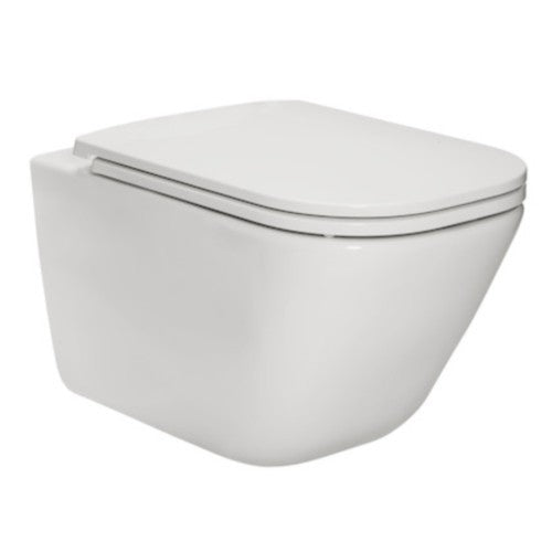 Set promo Vas WC suspendat cu rezervor incastrat si capac soft close Roca Duplo The Gap Rimless 35x54 cm evacuare orizontala