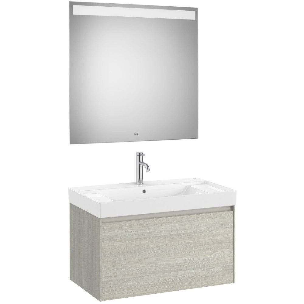 Set mobilier baie (masca 80x46xH50 cm, lavoar si oglinda cu