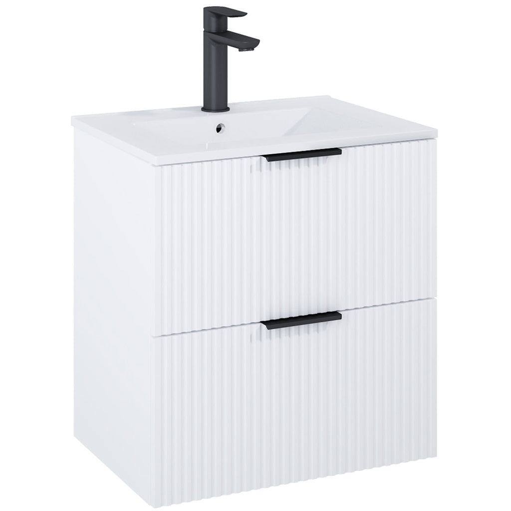 Set mobilier baie cu riflaj (masca si lavoar cu doua sertare) Roca