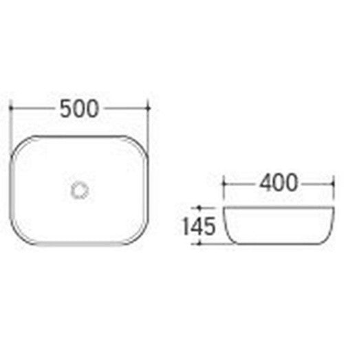 Chiuveta baie pe blat Fluminia Alaska New 50x40 cm