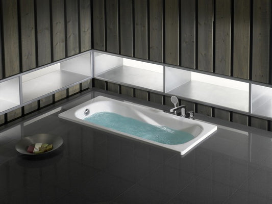 Cada baie dreptunghiulara Roca Princess-N otel emailat 170x70 cm, manere cromate